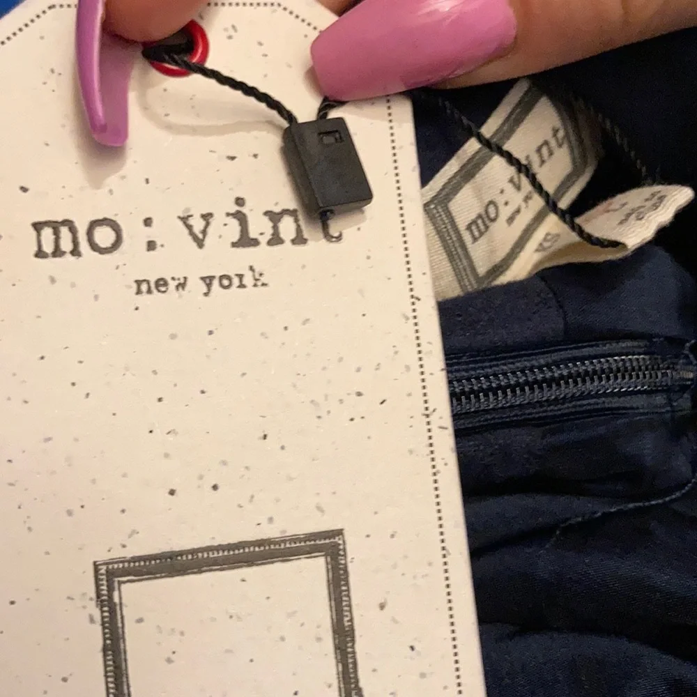 Anthropologie Blue and Brown Suede Skirt | Size Medium - Picture 2 of 3